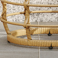17.7" Boho Wood Solar Nesting Tables with Built-in Lights