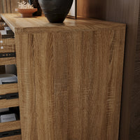 55.1" 7-Drawer Wood Chest Dresser with Hidden Compartments and Large Kick Drawer