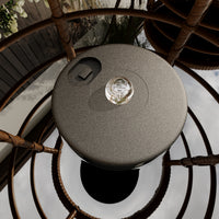 17.7" Boho Wood Solar Nesting Tables with Built-in Lights