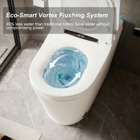 28.2" Modern White Smart Bidet Toilet with UV Sterilization, Heated Seat, Pre-Wash and Warm Air Dryer