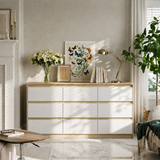 63” Wide Modern Minimalist 9-Drawer Dresser & Storage Sideboard