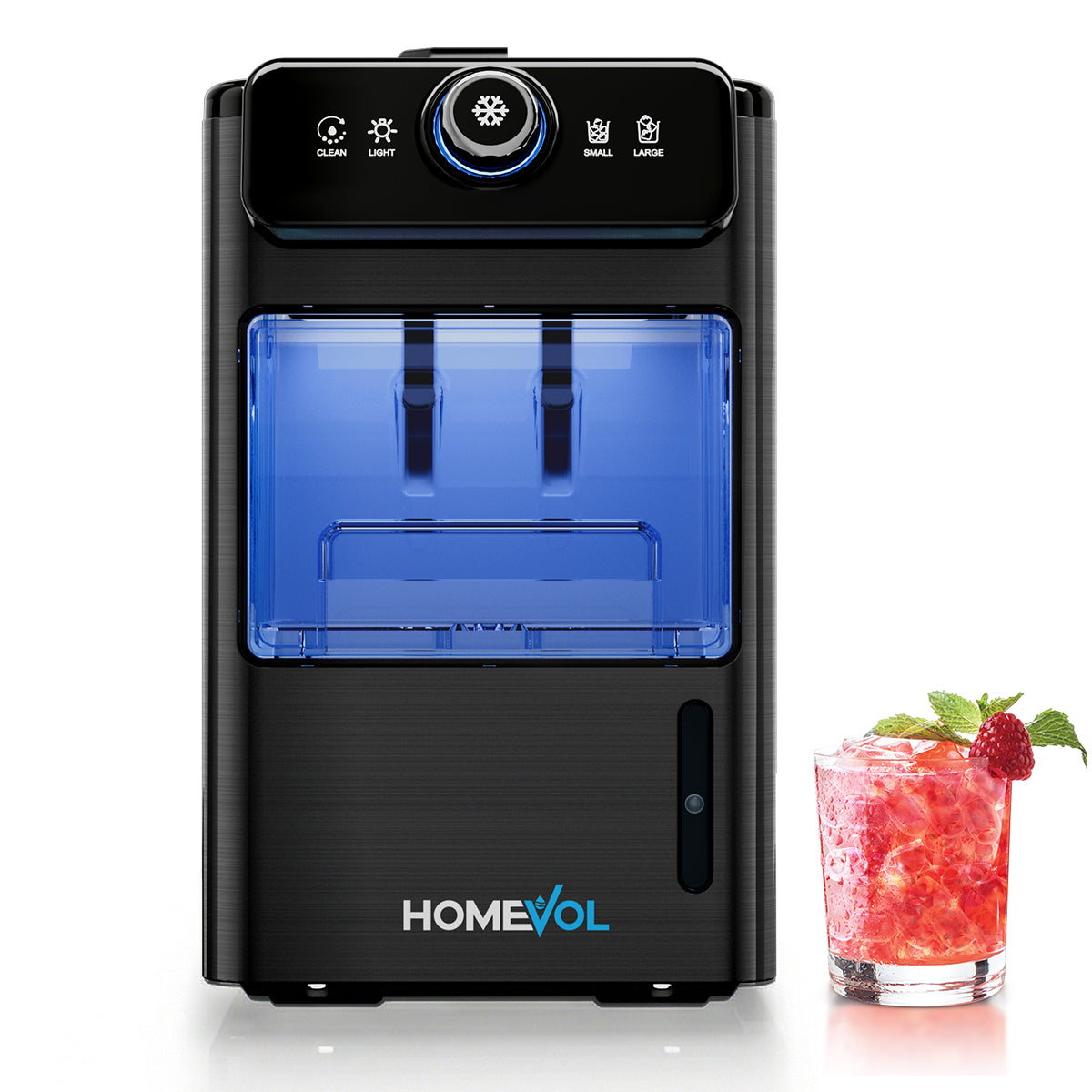 Homevol EVO1 Corded & Battery Powered Ice Maker with Self-Cleaning