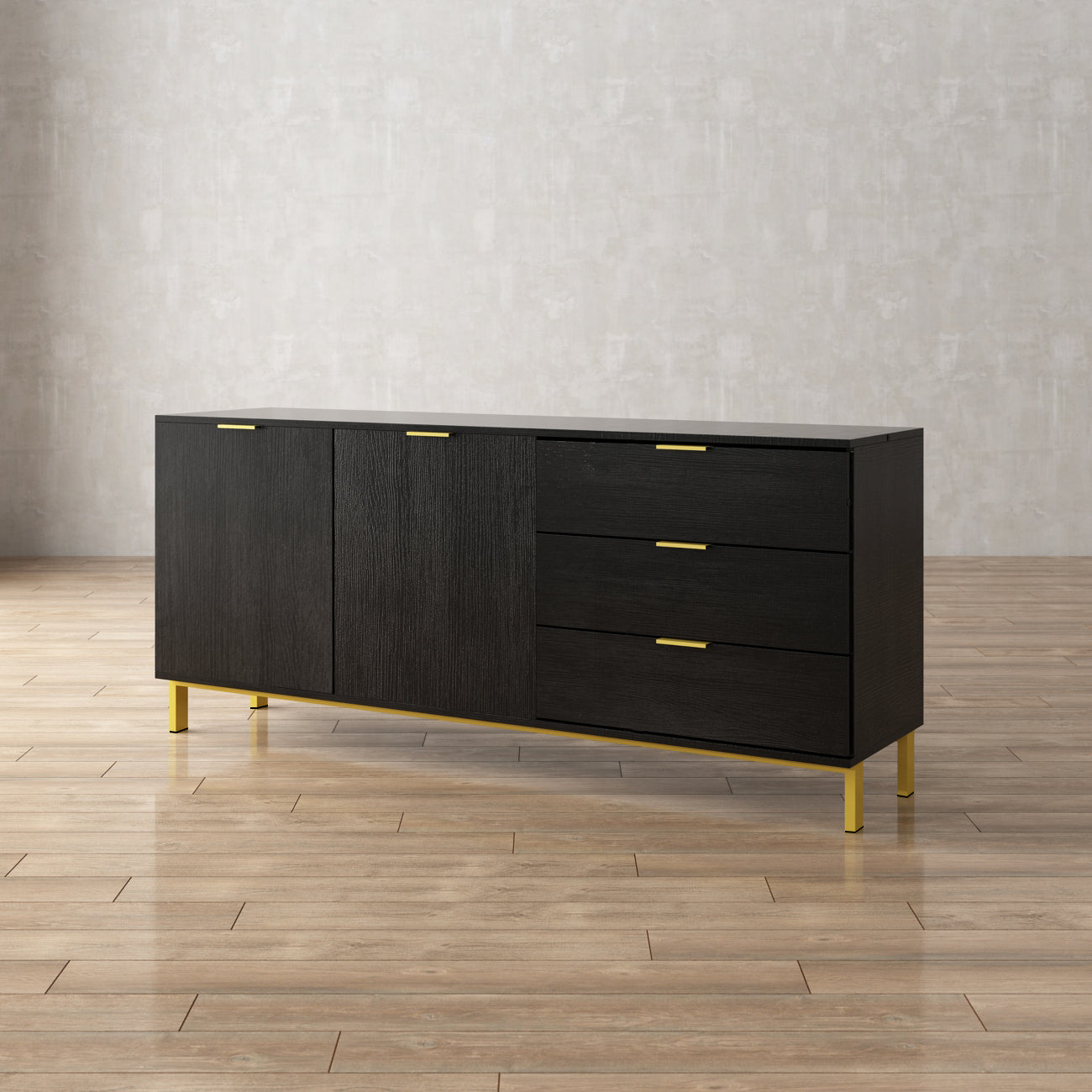 Buffet Bar 3 Drawers & 2 Doors Sideboard Storage Buffet Cabinet Credenza Coffee Bar