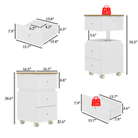 23.6" 360° Rotating White Makeup Vanity with Flip-Top LED Mirror & Adjustable Height