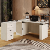 63 inch L-Shaped Standing Desk with 3 Drawers