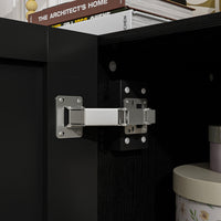 55.1" Modern Minimalist Black Buffet Cabinet with Storage