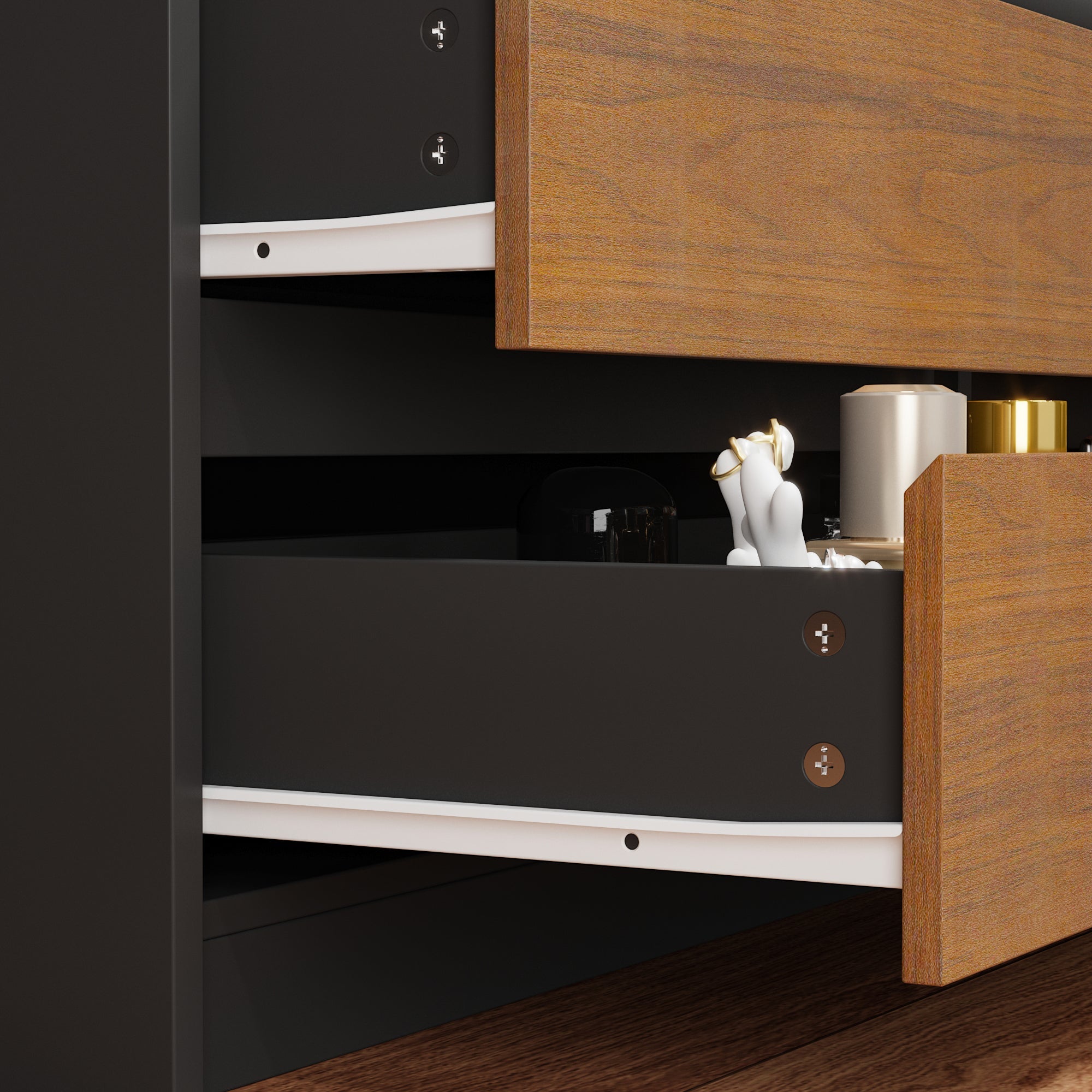 4 Glass Doors And 4 Drawers Closet System With Shoe Storage Bench