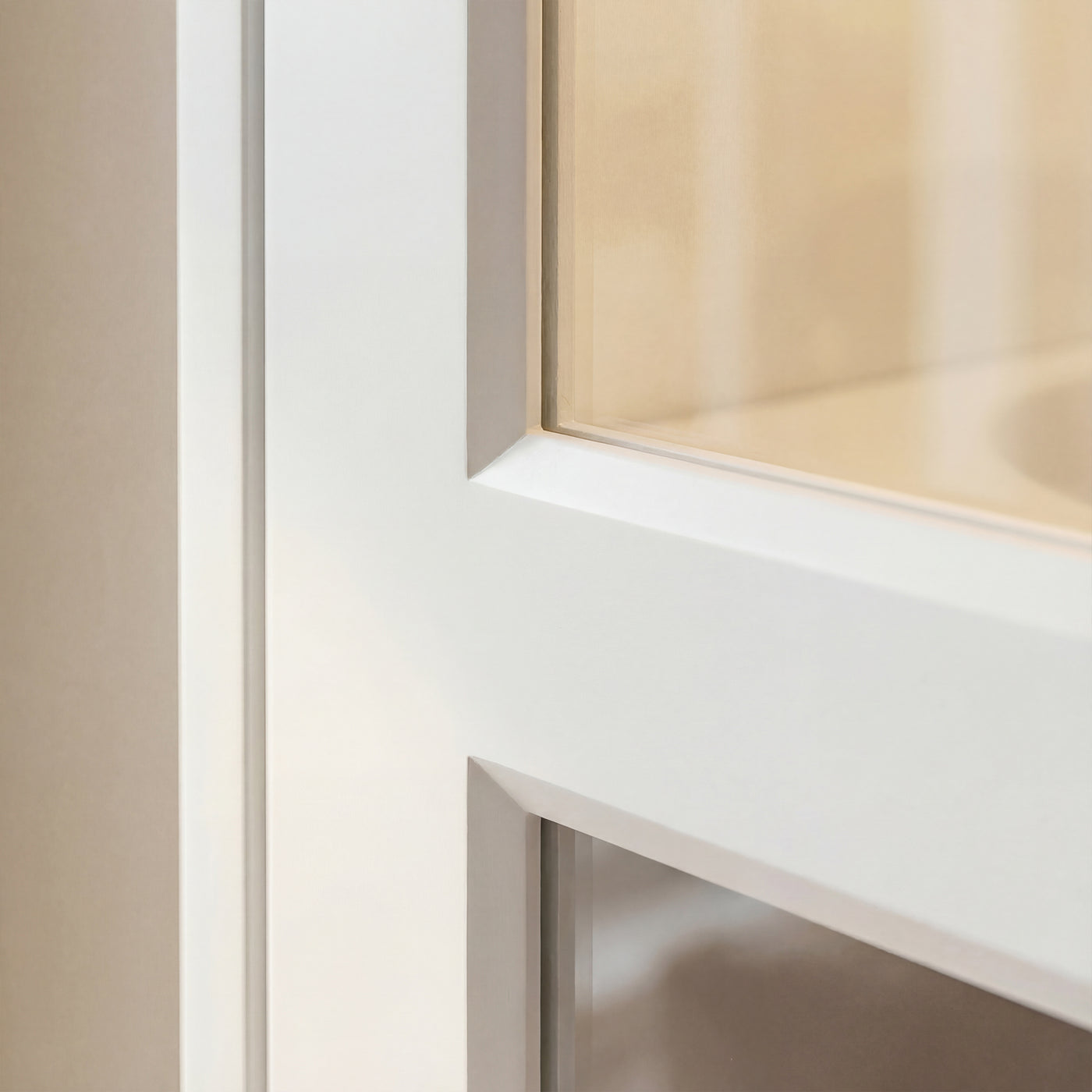 63" Smart White Display Cabinet with Bluetooth LED Lights, 8 Drawers and Glass Doors
