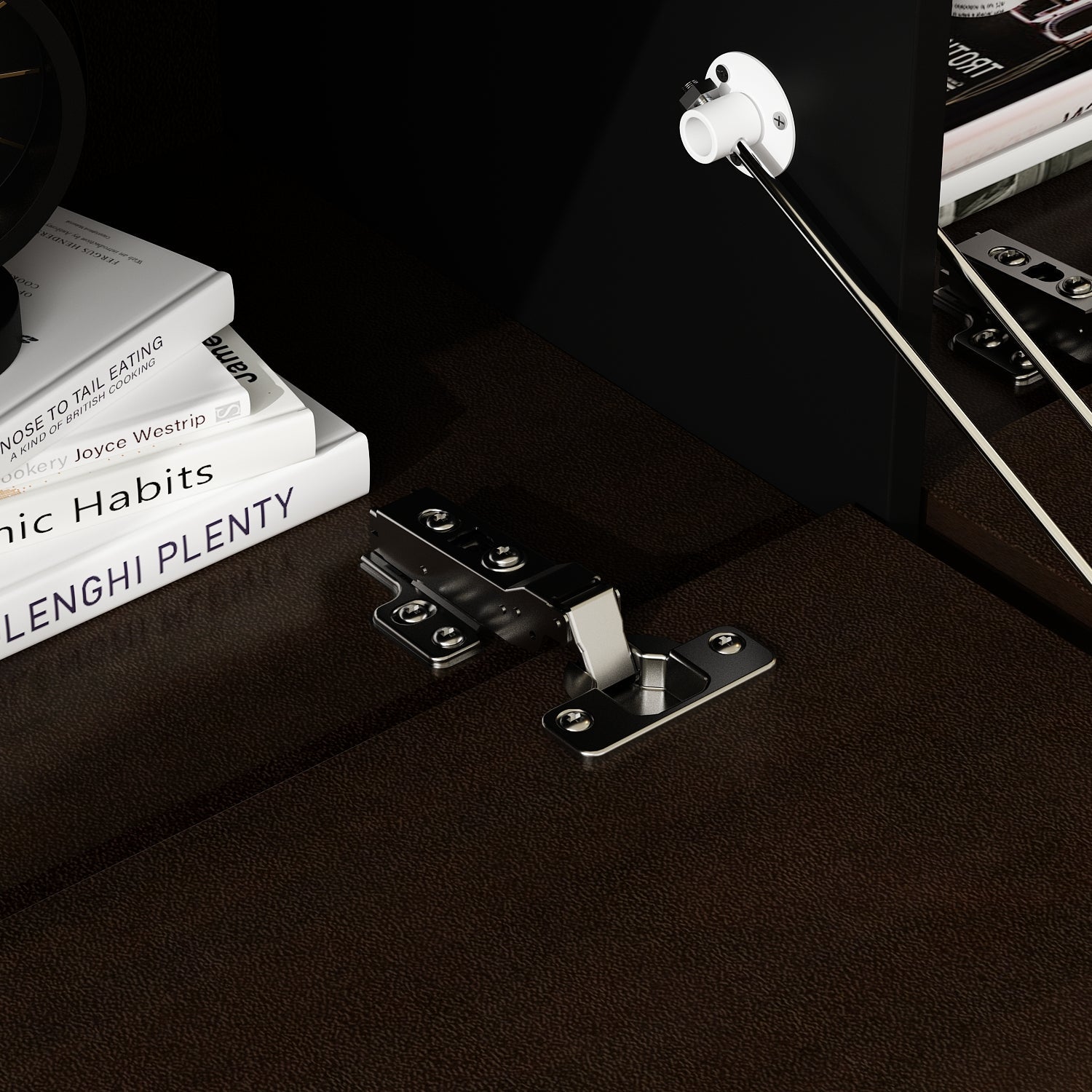 Modern Minimalist TV Stand With Hidden Storage And Soft-Close Hinges, 71.7 Inches, Dark Walnut