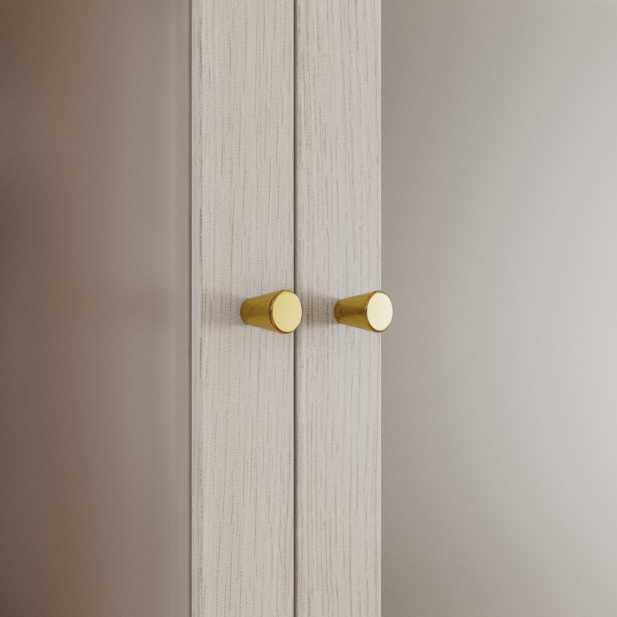 Elegant Glass Display Cabinet With Gold Handles And Storage Drawers