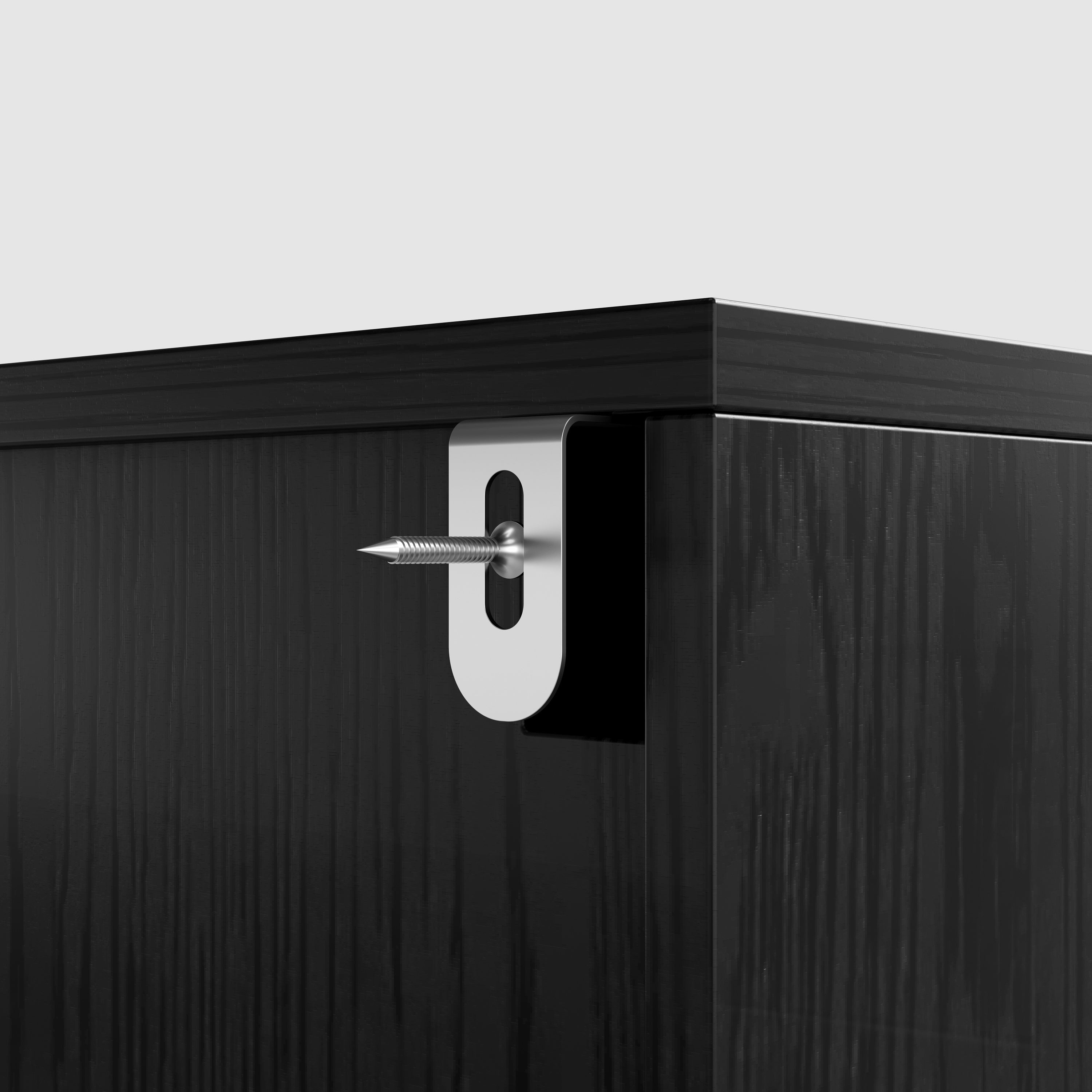 Modern black dresser with silver handles and metal legs