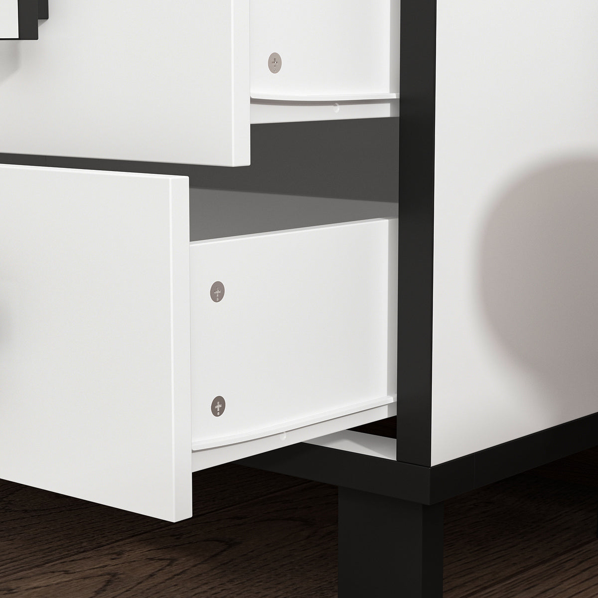 47.2" Modern White 8-Drawer Storage Cabinet with Square Handles