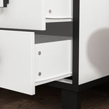 47.2 inch Modern White 8-Drawer Storage Cabinet with Square Handles