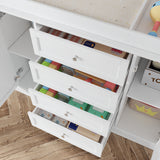 47.2 inch White Changing Table Dresser with 2 Cabinets, 4 Drawers & Removable Changing Top