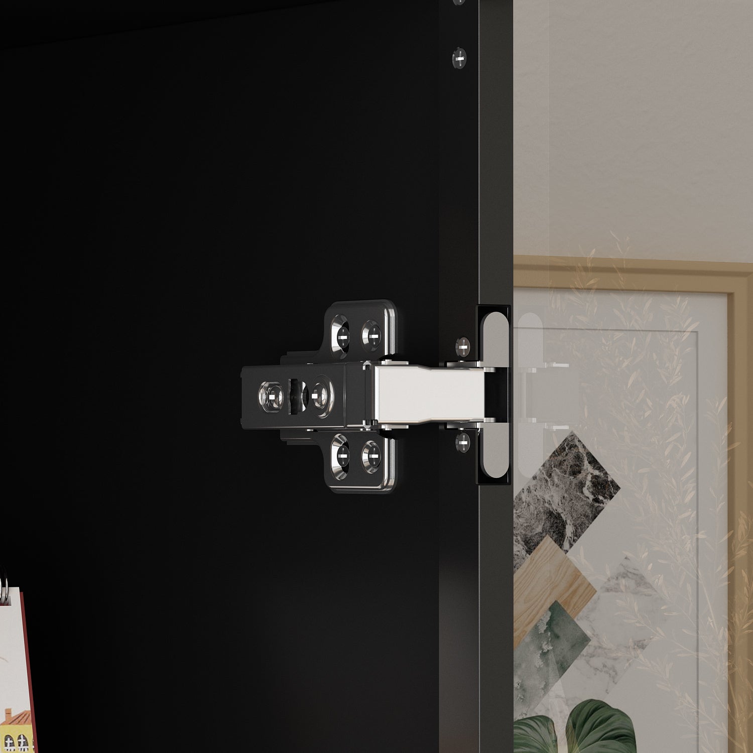 Display Cabinet Bookcase Stand Trophy Showcase with Lights and Glass Doors