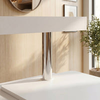 43.3" Modern White Manicure Table with Built-In Dust Collector and Rotating Storage Shelves