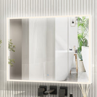 46.1" Minimalist Mirror Medicine Cabinet with Lights and Defogger