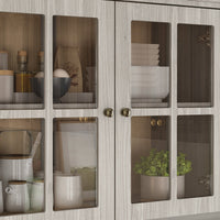 61.2" Mid-Century Modern Wood Storage Cabinet with Drawers for Kitchen and Living Room