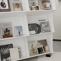 39.4" Modern White Display Bookcase with Open Shelves