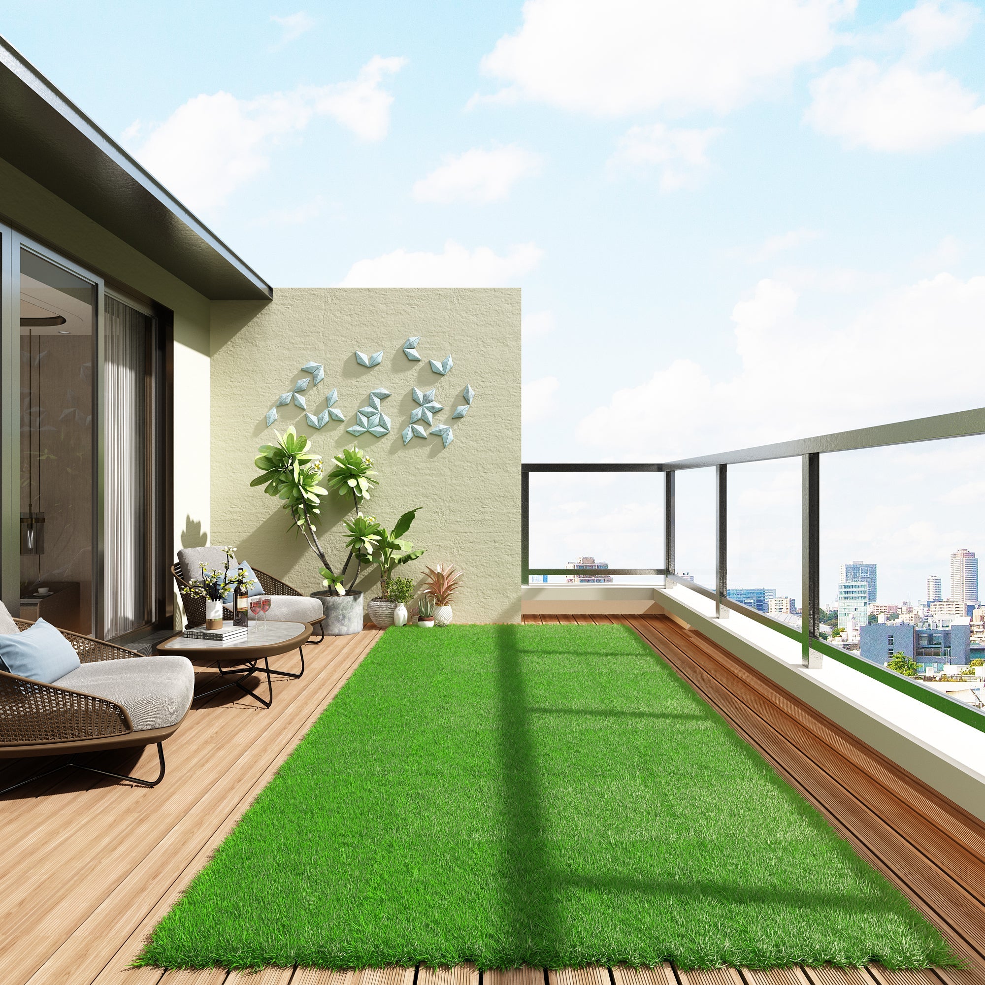 157.2" W Artificial Grass Turf Rugs and Rolls