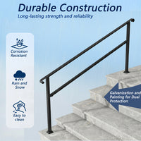 68.5" Modern Matte Black Stair Banister with Adjustable Angle