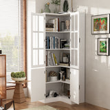 31.5 inches Modern White Wide Corner Home Office Cabinet