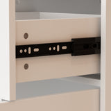 Beige cabinet with a black bracket on a white background