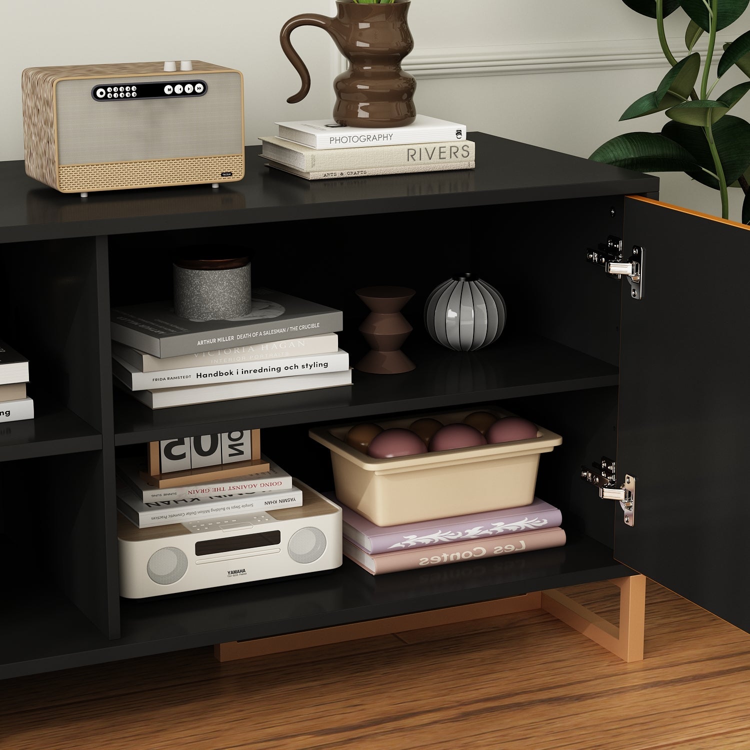 70.9'' W 2-Door TV Stand & Media Center With 2-Open Shelve