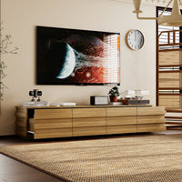 78.7" Modern Scandinavian Natural TV Stand Media Console with 4 Drawers