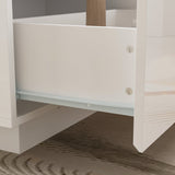 47.4 inches Modern Minimalist White Coffee Table with Storage And LED Lighting