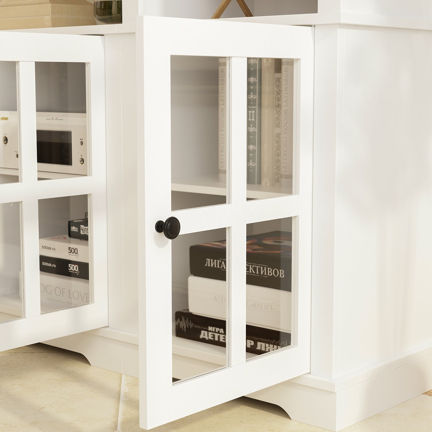 TV Stand Large Entertainment Wall Unit White Entertainment Center for Living Room