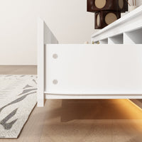 71" Minimalist High Gloss TV Stand with LED Ambiance