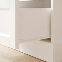 63" Smart White Display Cabinet with Bluetooth LED Lights, 8 Drawers and Glass Doors
