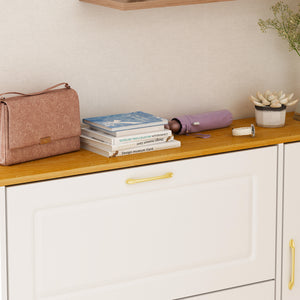 Modern Shoe Storage Cabinet with 3 Compartments & 1 Locker Shoe Cabinet Organizer for Entryway