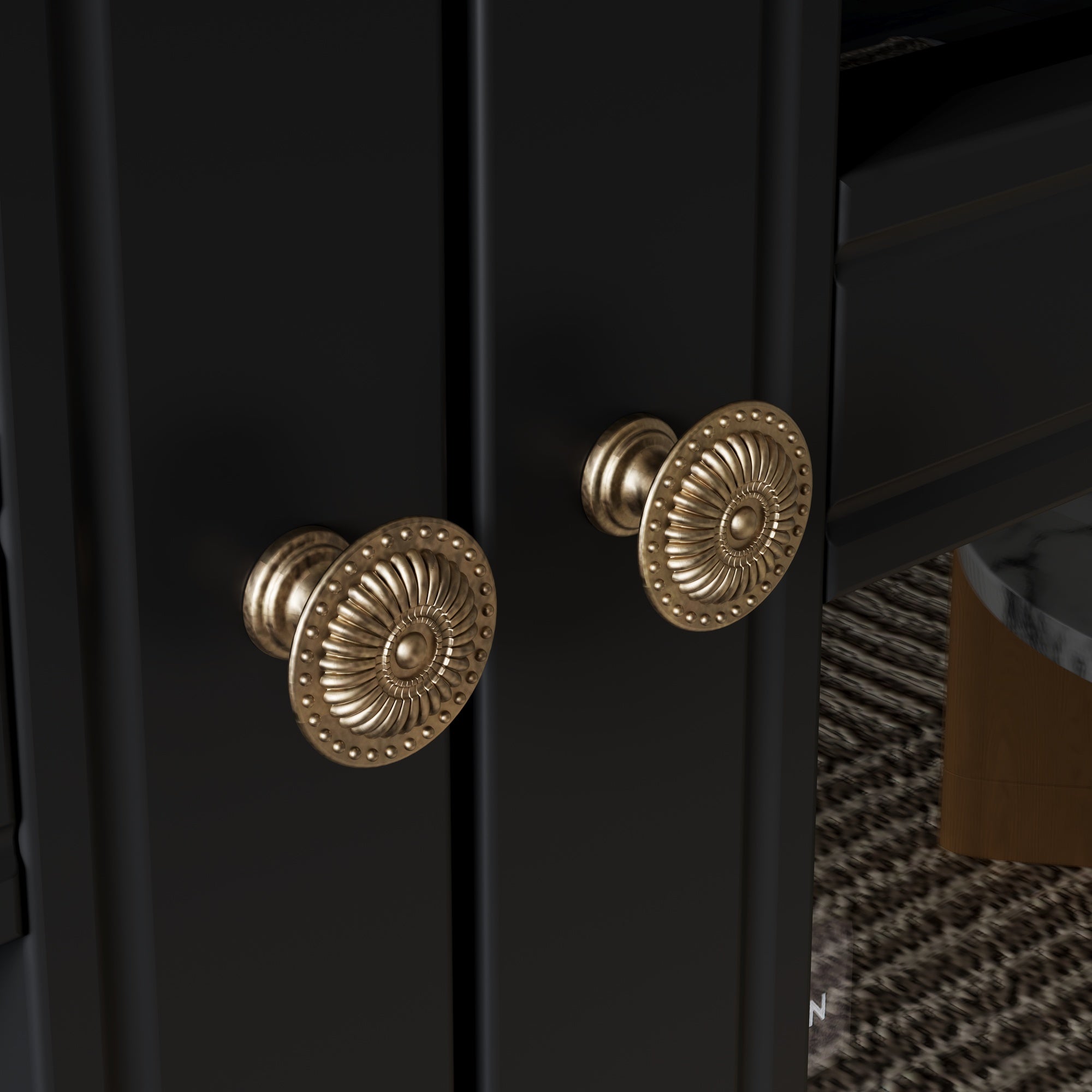 77'' H 2-Drawer Arched 5-Tier Bookcase Display Cabinet With Glass Doors