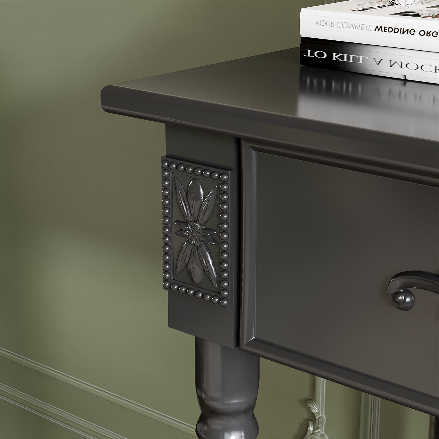 1-Shelf And 1-Drawer Nightstand With Elegent Design