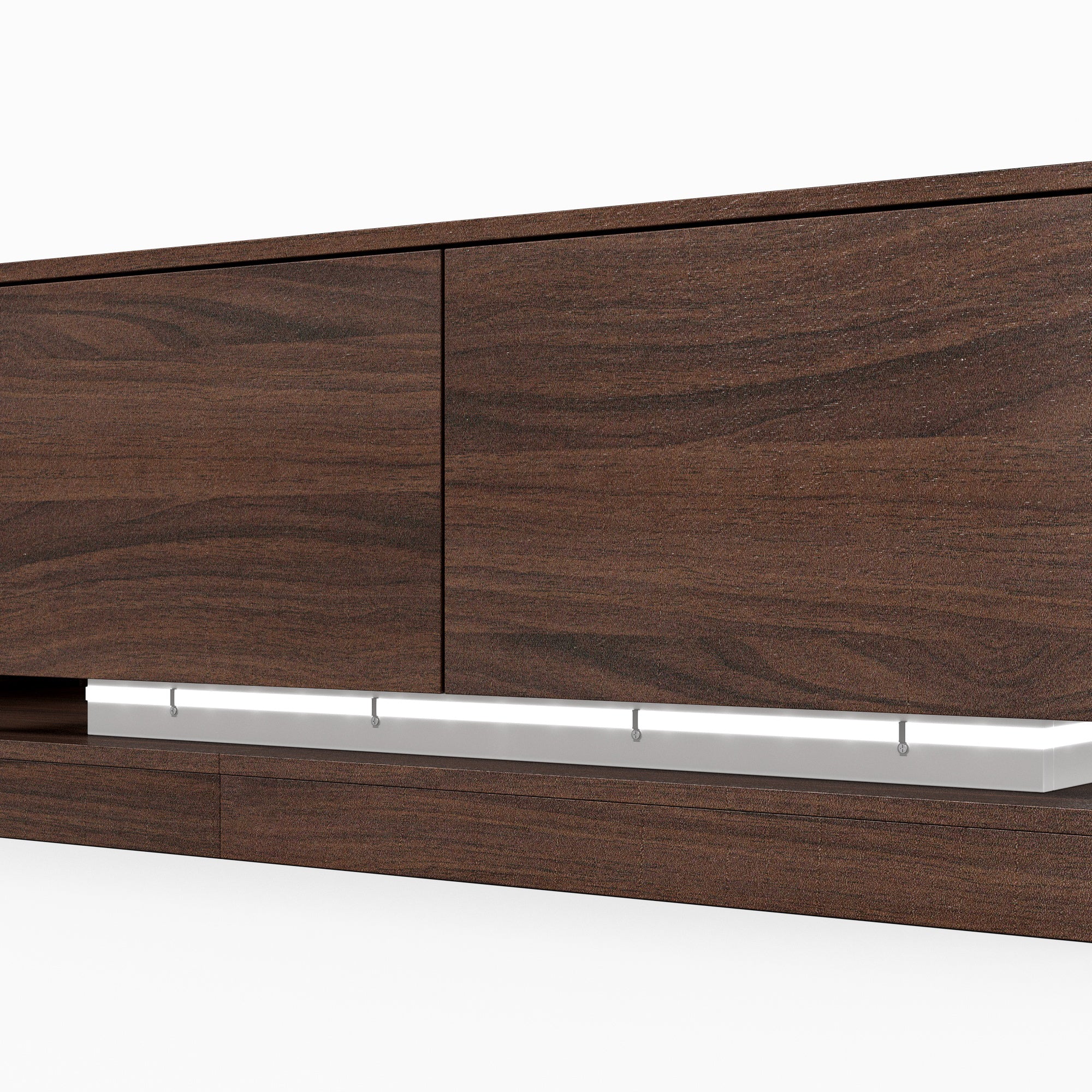 Modern Brown Coffee Table with Ambient Lighting