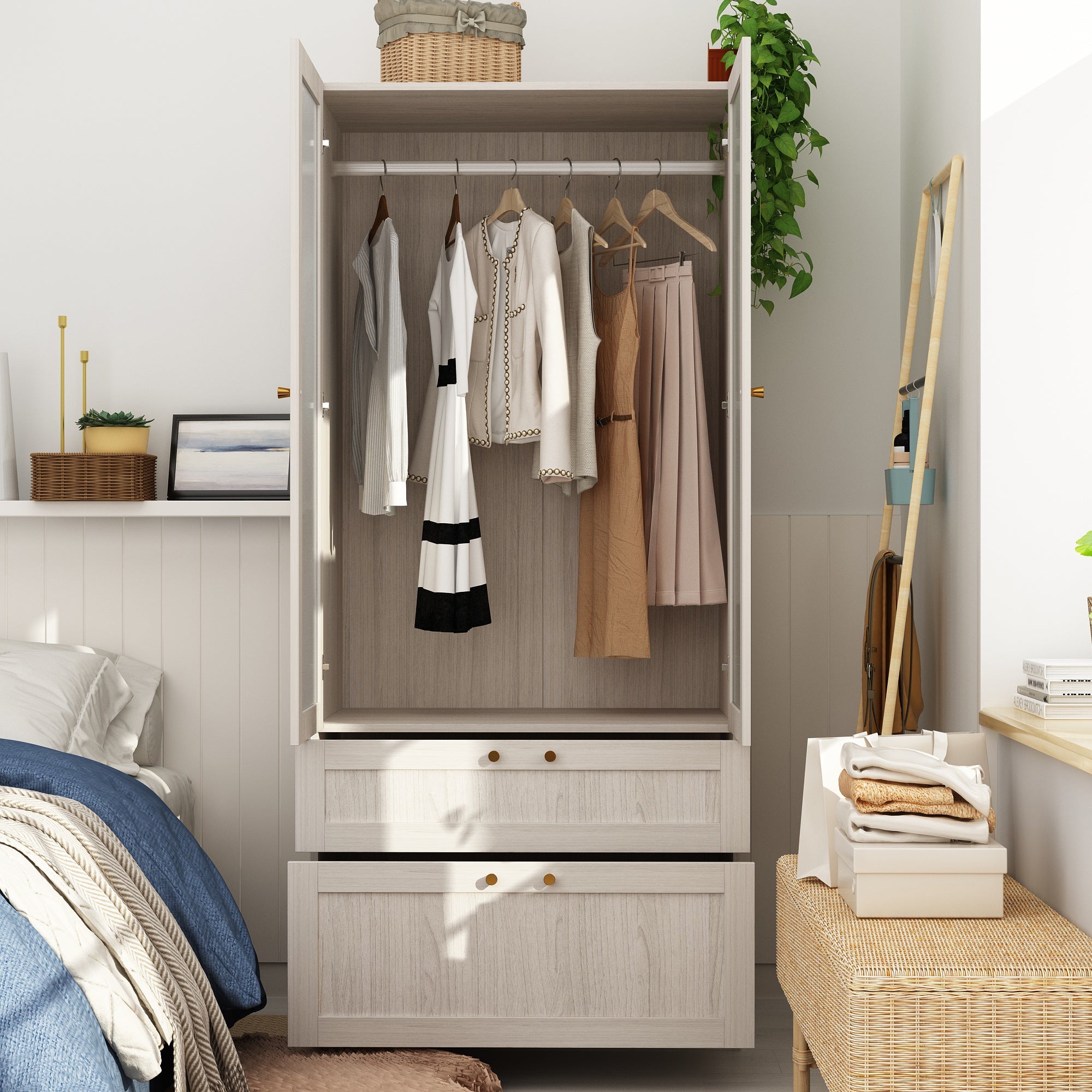 Solid + Manufactured Wood Armoire