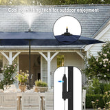 118" Double-Sided Patio Umbrella with Misting System  and Base
