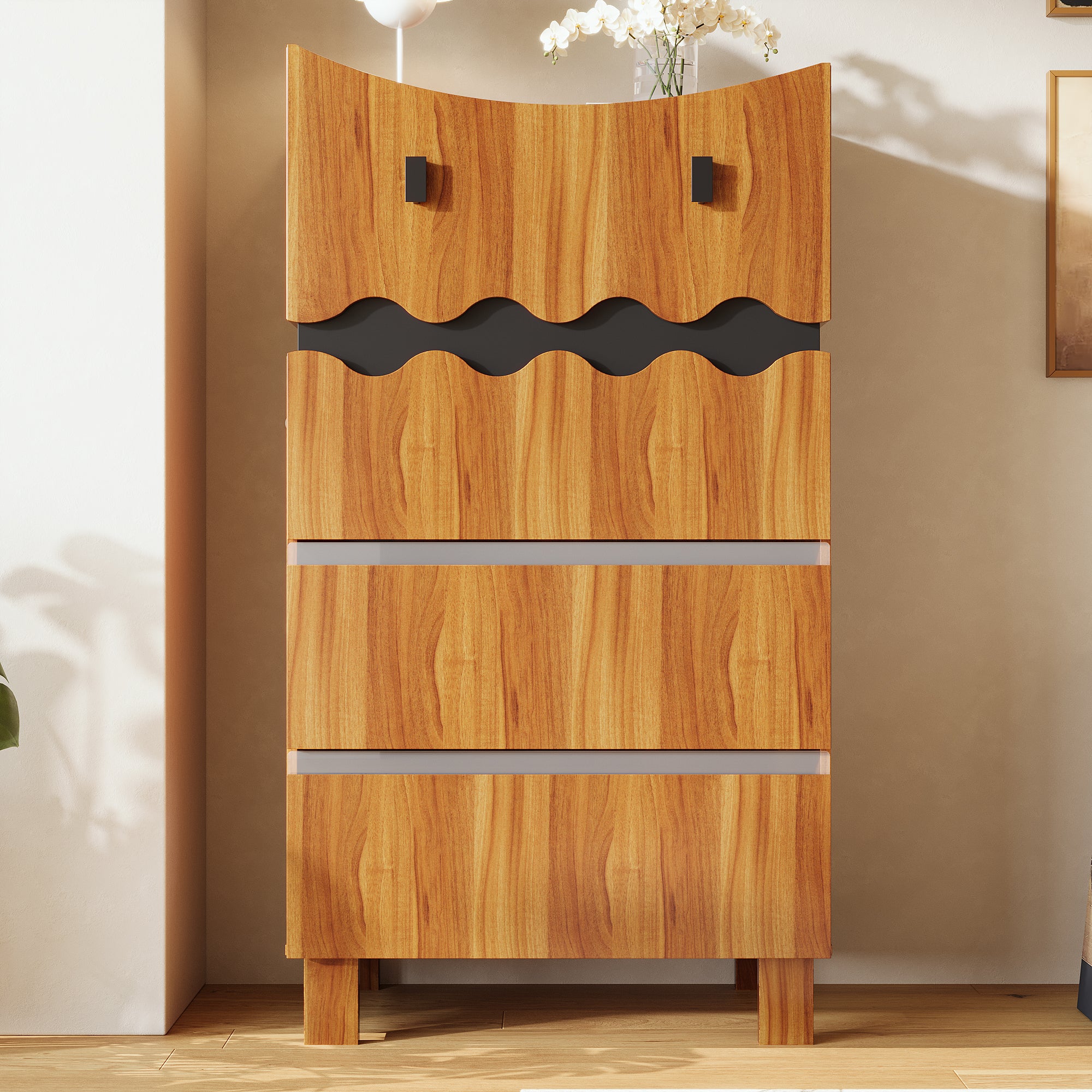 Monster-Themed Storage Cabinet With 4 Drawers & Playful Design