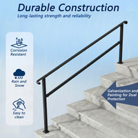 82.3" Modern Matte Black Stair Banister with Adjustable Angle