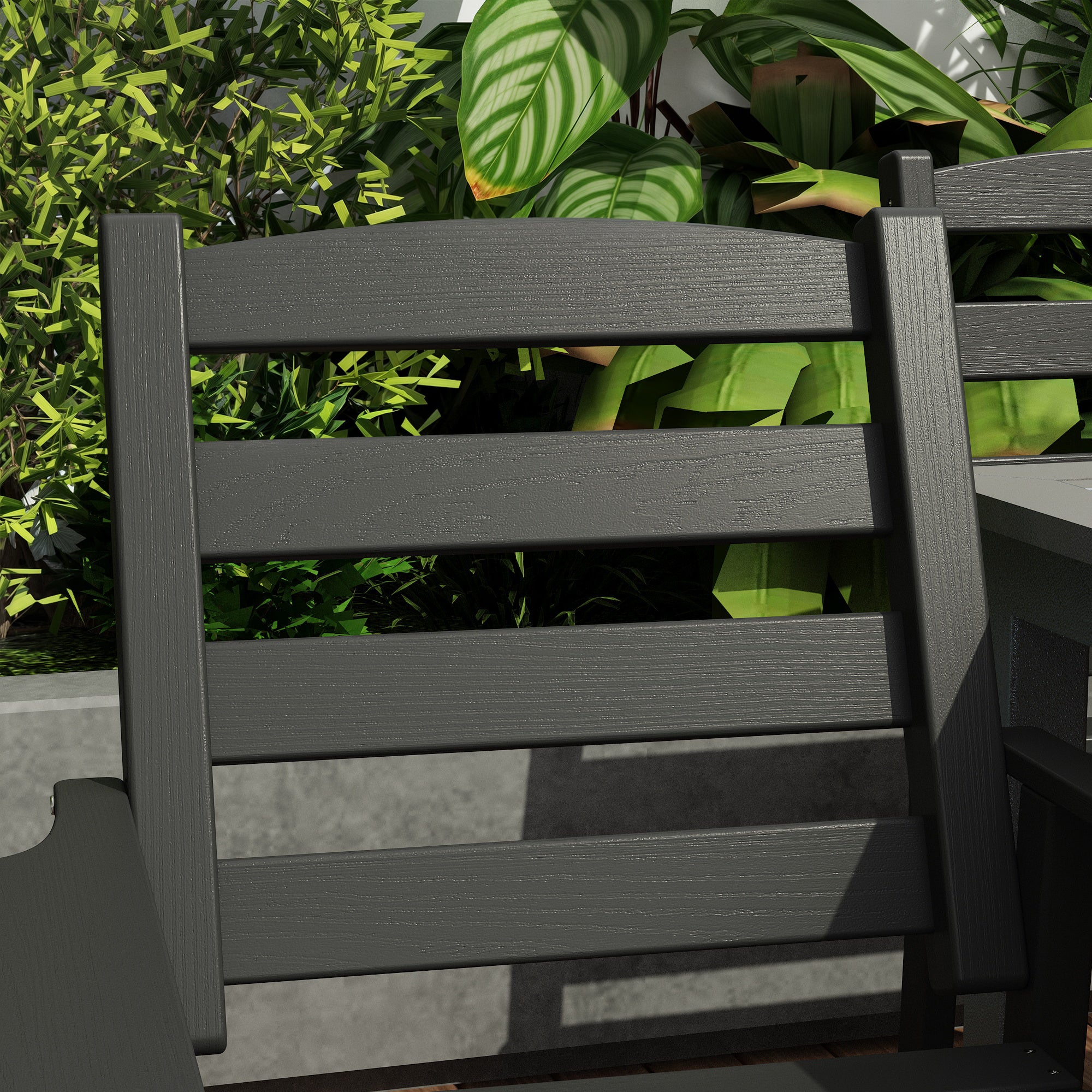 All-weather Patio Dining Chairs With Wood Grain Design (set Of 2)