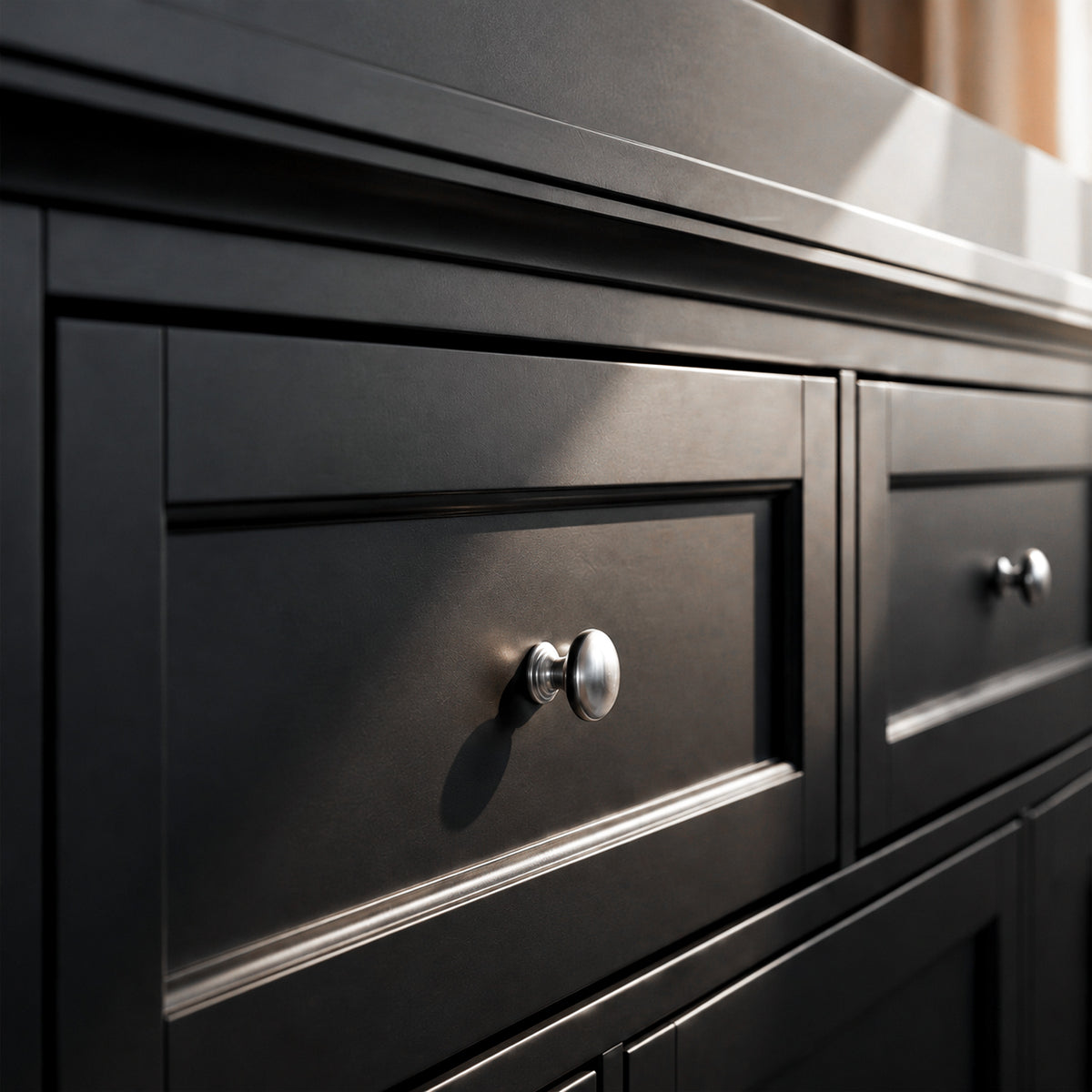 46.3" Modern Black Changing Table with 3 Drawers and 2 Cabinets