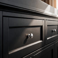 46.3" Modern Black Changing Table with 3 Drawers and 2 Cabinets