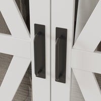 63" Modern Natural Wardrobe with 3-Color Lights and Glass Doors