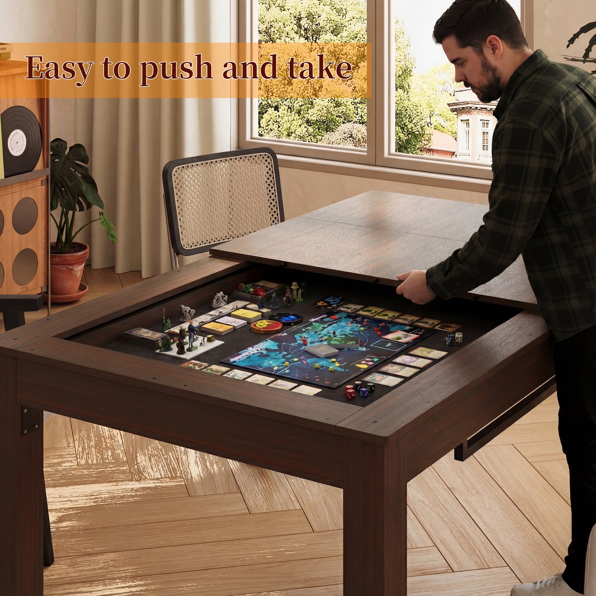 Brown Convertible Gaming and Dining Table