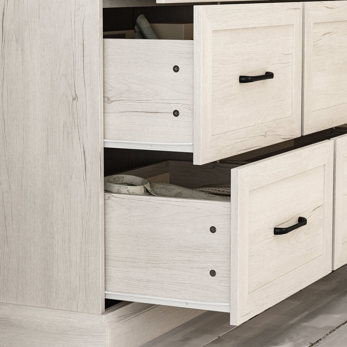 70.9" Modern White/Gray Dresser with 9 Drawers
