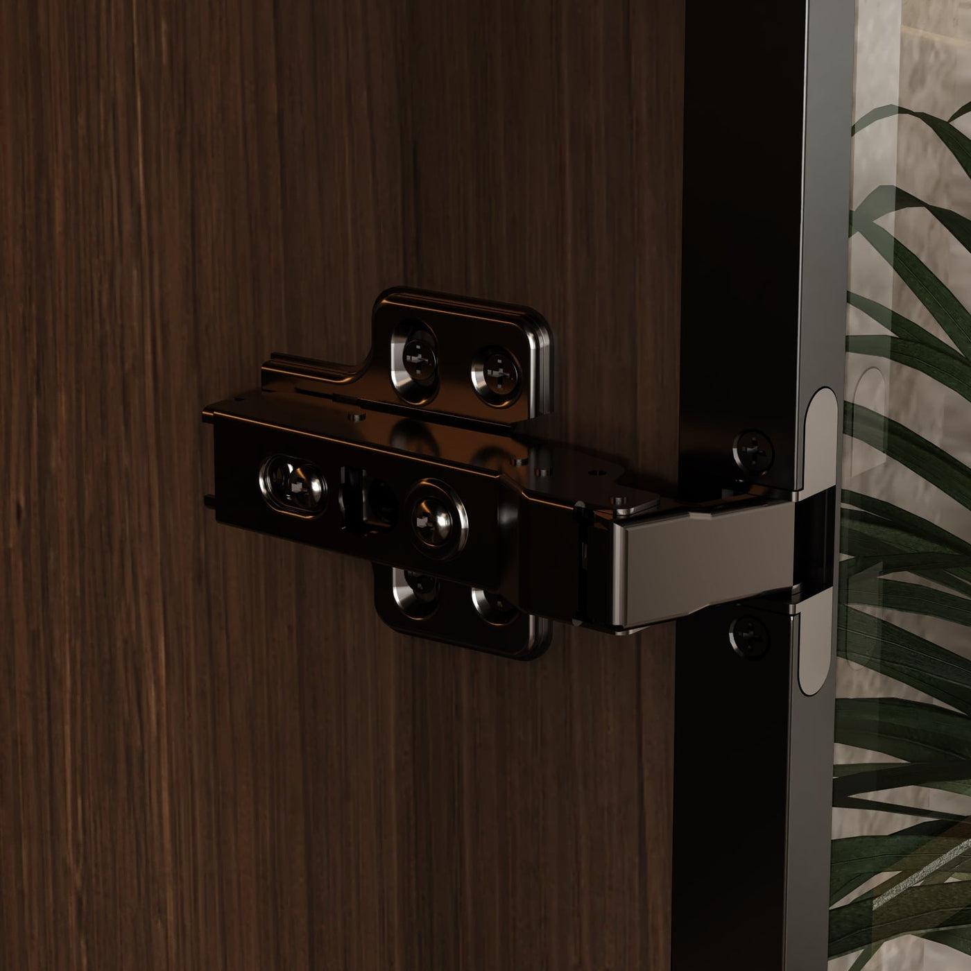 Geyma 31.5" Modern Brown Display Cabinet with Glass Doors, LED Lights and 3 Drawers