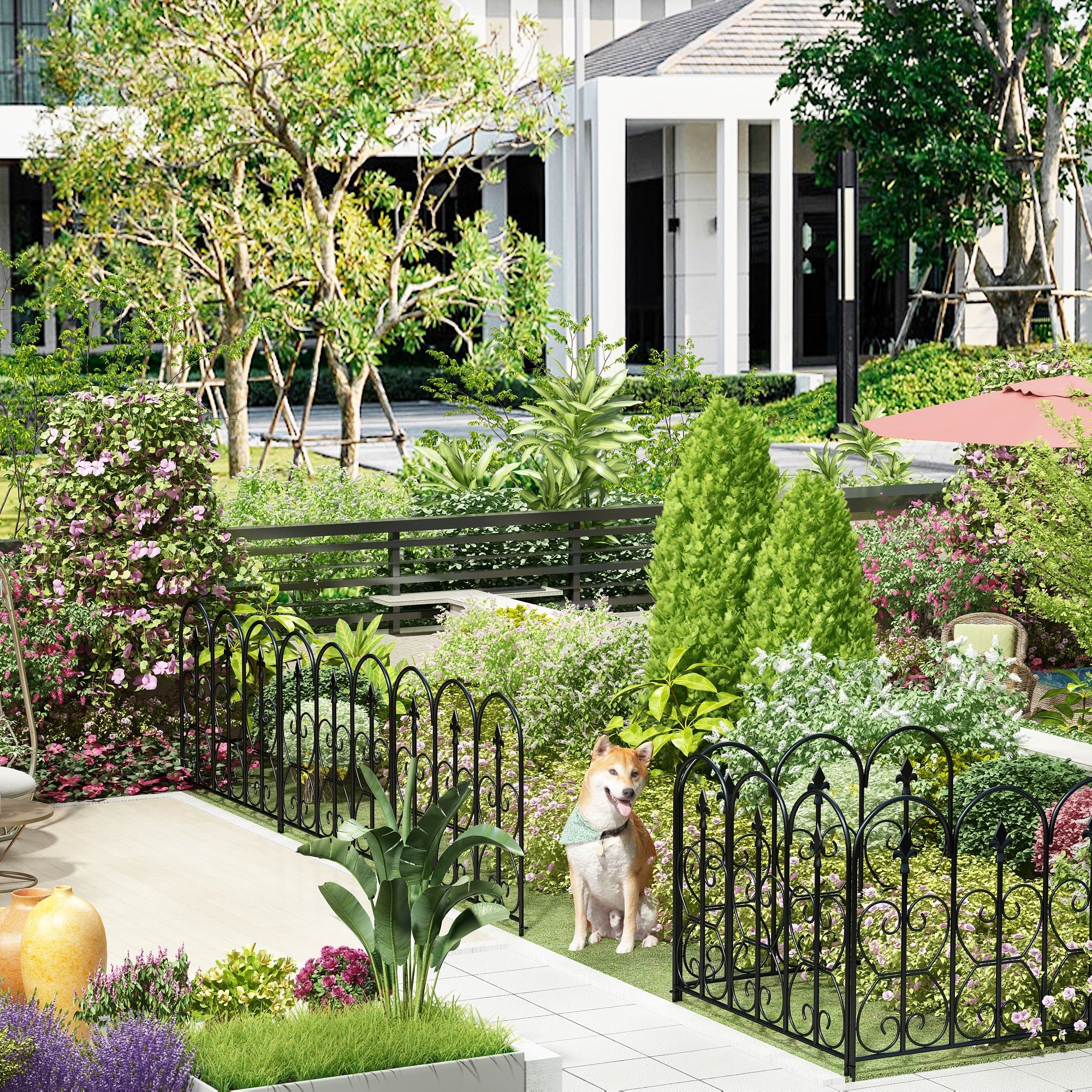 32'' H x 24'' W Metal Fencing with 5 Panel(s) Included