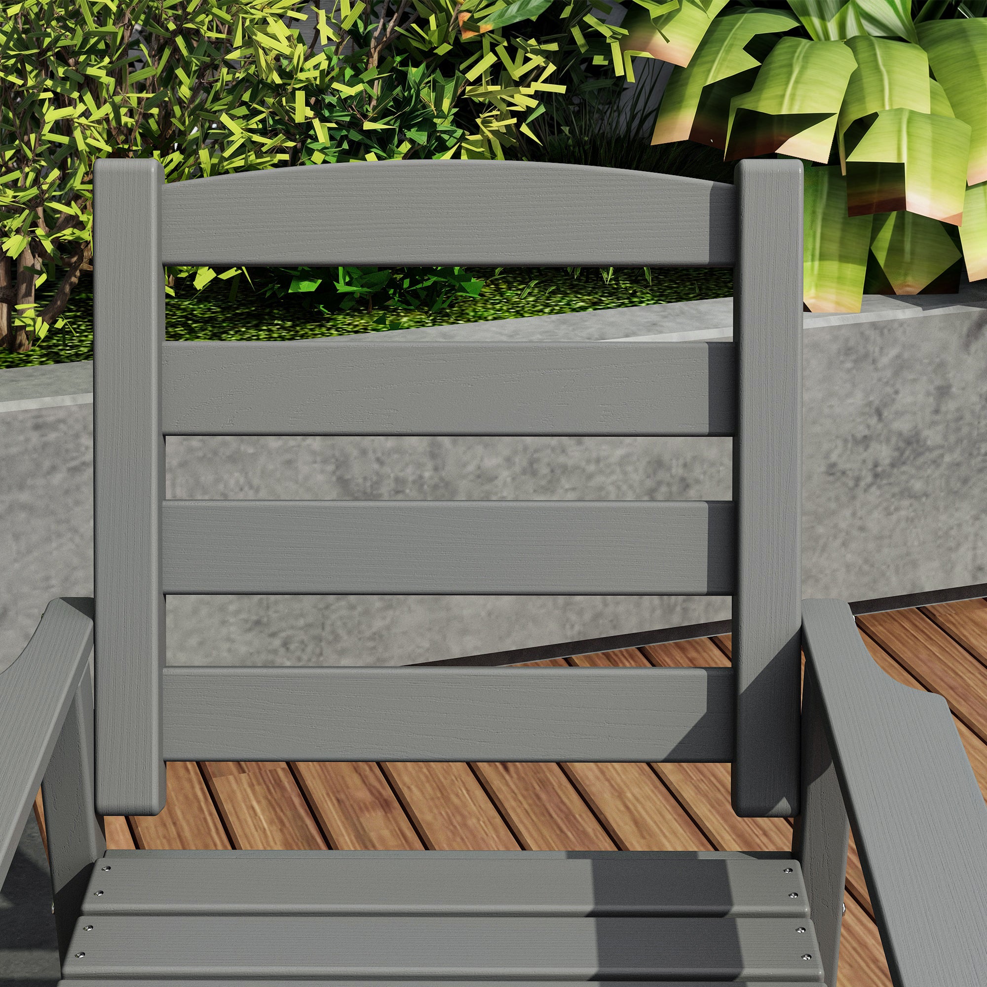 All-weather Patio Dining Chairs With Wood Grain Design (set Of 2)